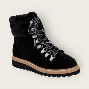 NWB | Splendid | Evita Suede Faux Fur Hiking Boots | Black | Size 9